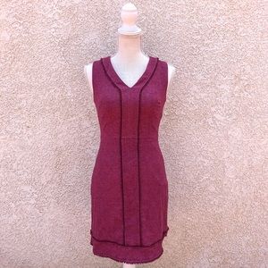 Banana Republic Magenta Sleeveless Tweed Dress